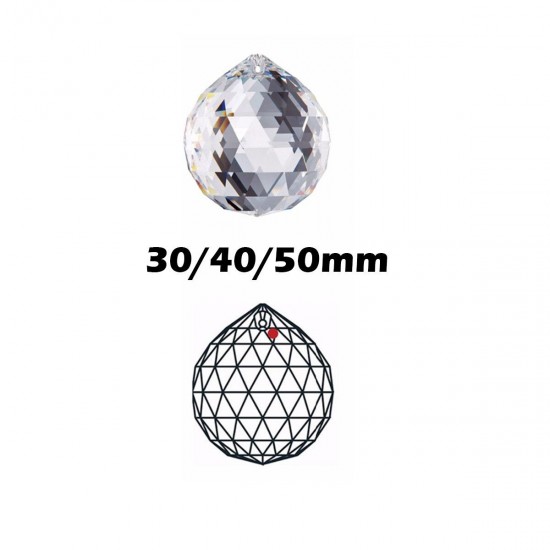 A Set(30/40/50mm) Chandelier Sparkling Colorful Hanging Crystal Prism Ball for Pendant