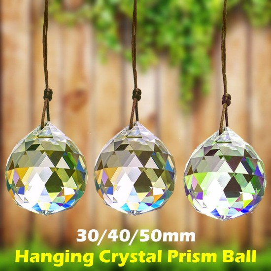 A Set(30/40/50mm) Chandelier Sparkling Colorful Hanging Crystal Prism Ball for Pendant