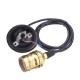 AC110V-220V E27 Golden Vintage Edison Lamp Holder Pendant Bulb Adapter Socket without Switch