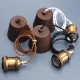 E26/E27 Retro Edison Copper Ceiling Pendent Light Base Bulb Cord Grip Holder Socket AC 110V-220V