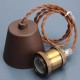 E26/E27 Retro Edison Copper Ceiling Pendent Light Base Bulb Cord Grip Holder Socket AC 110V-220V