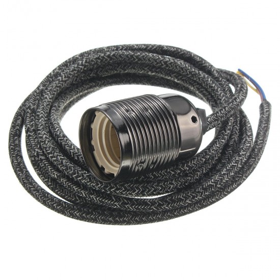 E27 2M Premium Fabric Flexible Cable Pendant Lamp Light Bulb Holder E27 2M Premium Fabric Flexible Cable Pendant Lamp Light Bulb Holder