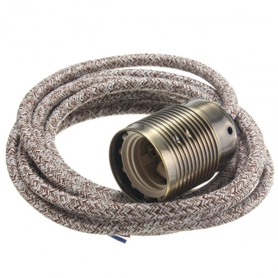 E27 2M Premium Fabric Flexible Cable Pendant Lamp Light Bulb Holder E27 2M Premium Fabric Flexible Cable Pendant Lamp Light Bulb Holder