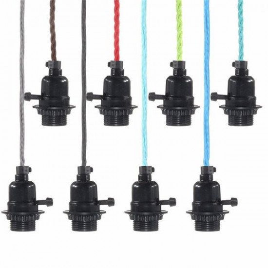 E27 3M Vintage Fabric Flex Cable Plug In Pendant Lamp Light Socket Holder Bulb E27 3M Vintage Fabric Flex Cable Plug In Pendant Lamp Light Socket Holder Bulb