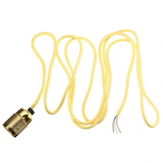 E27 3M Wire Vintage Fabric Flex Cable Pendant Light Bulb Adapter Lamp Holder Socket