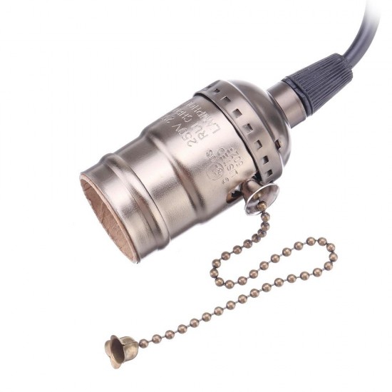 E27 Bronze Vintage Edison Light Socket Lamp Holder Pendant Bulb Adapter with Zipper AC110-220V E27 Bronze Vintage Edison Light Socket Lamp Holder Pendant Bulb Adapter with Zipper AC110-220V