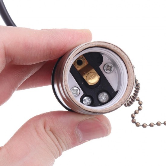 E27 Bronze Vintage Edison Light Socket Lamp Holder Pendant Bulb Adapter with Zipper AC110-220V E27 Bronze Vintage Edison Light Socket Lamp Holder Pendant Bulb Adapter with Zipper AC110-220V