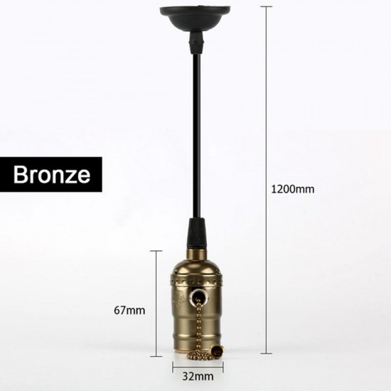 E27 Bronze Vintage Edison Light Socket Lamp Holder Pendant Bulb Adapter with Zipper AC110-220V E27 Bronze Vintage Edison Light Socket Lamp Holder Pendant Bulb Adapter with Zipper AC110-220V