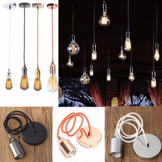 E27 Ceiling Rose Braided Fabric Flex Pendant Lamp Holder Light Hanging Fitting E27 Ceiling Rose Braided Fabric Flex Pendant Lamp Holder Light Hanging Fitting