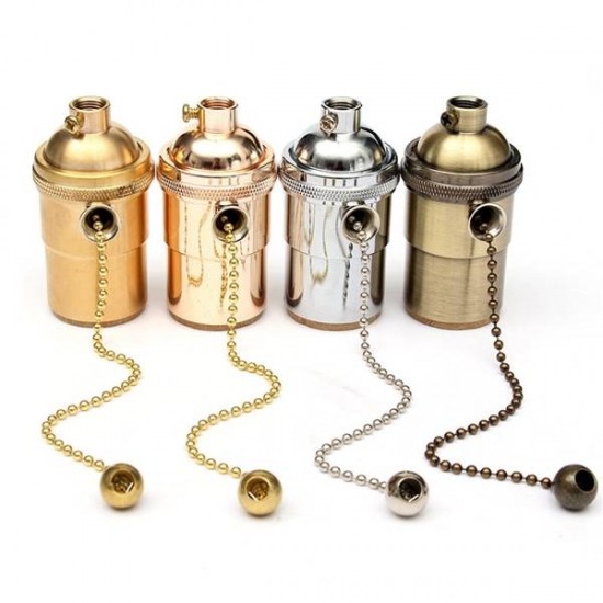 E27 Copper Socket Vintage Retro Edison Pendant Lamp Holder 110-250V E27 Copper Socket Vintage Retro Edison Pendant Lamp Holder 110-250V