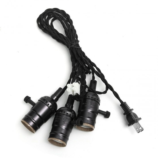 E27 Edison Chandelier Screw Bar House Retro Lamp Head Triple Light Bulb Adapter Sockets E27 Edison Chandelier Screw Bar House Retro Lamp Head Triple Light Bulb Adapter Sockets