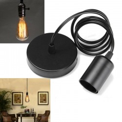 E27 Single Head Home Ceiling Pendant Lamp Light Bulb Holder Socket Hanging Fixture 1.2m