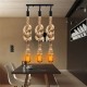 E27 Three Heads Industrial Pendant Lamp Holder Retro Vintage Edison Hemp Rope Ceiling Light AC110-220V E27 Three Heads Industrial Pendant Lamp Holder Retro Vintage Edison Hemp Rope Ceiling Light AC110-220V