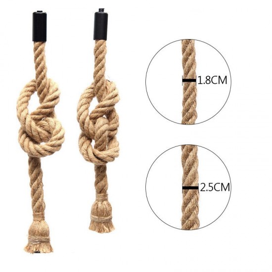 E27 Three Heads Industrial Pendant Lamp Holder Retro Vintage Edison Hemp Rope Ceiling Light AC110-220V E27 Three Heads Industrial Pendant Lamp Holder Retro Vintage Edison Hemp Rope Ceiling Light AC110-220V
