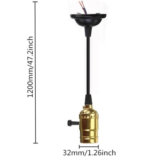 E27 Vintage Retro Edison Lamp Holder Pendant Bulb Adapter Socket with Switch AC110V-220V