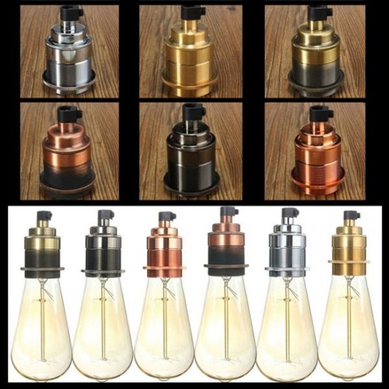 E27/E26 Base Vintage Edison Thread Lamp Bulb Pendant Light Holder Socket Fixture