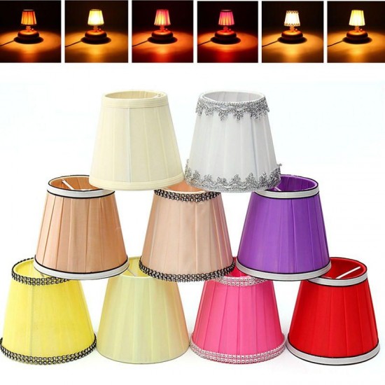 Fabric Chandelier Lampshade Holder Clip on Sconce Bedroom Beside Bed Lamp Hanging Light