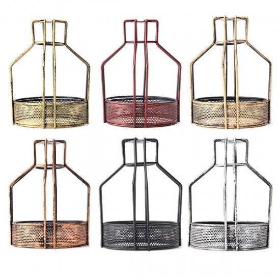 Iron Vintage Ceiling Light Fitting Lamp Bulb Net Bottom Shape Cage Bar Cafe Lampshade