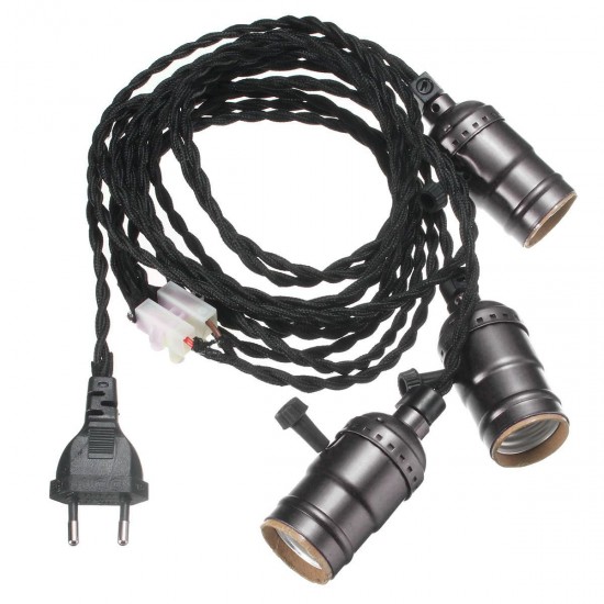 E27 E26 Edison Socket Vintage Style Pendant Light Cord Dimmer With Lamp Switch AC 110-220V