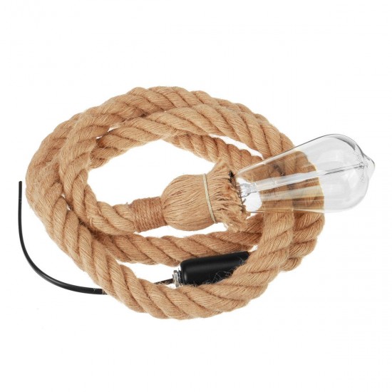 Retro E27 Hanging Lamp Base Holder Hemp Rope Pendant Light Home Restaurant Decor AC90-260V Retro E27 Hanging Lamp Base Holder Hemp Rope Pendant Light Home Restaurant Decor AC90-260V
