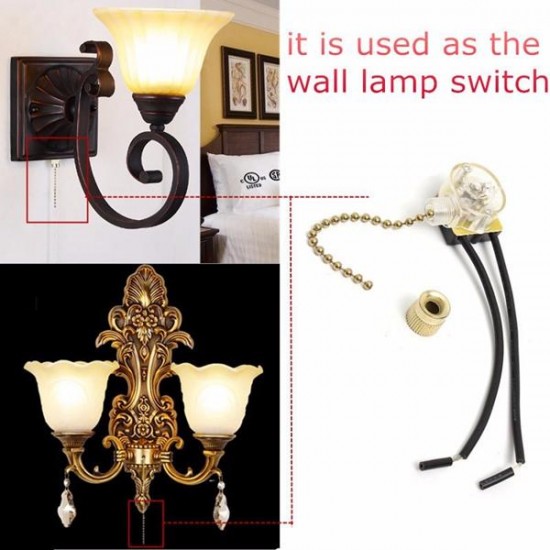 Universal Ceiling Fan Wall Light Replacement Pull Chain BRASS Switch Control