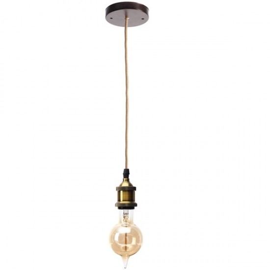 Vintage 1.5 Meter Wire Copper E26/E27 LED Light Bulb Socket with Suction Cup Vintage 1.5 Meter Wire Copper E26/E27 LED Light Bulb Socket with Suction Cup