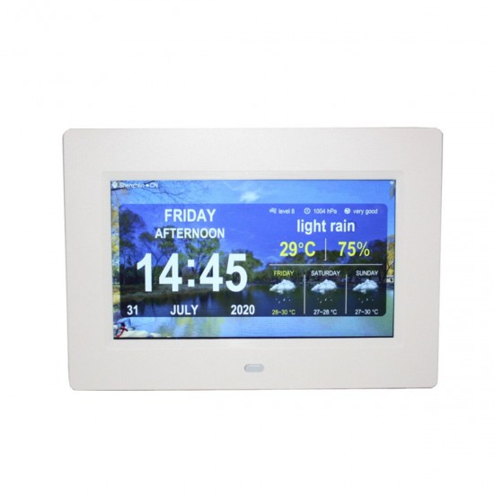 10.1 inch WiFi Digital Photo Frame Alarm Clock Time Date Month Year Weather Forecast Clock