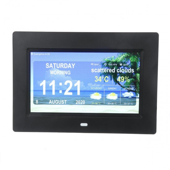 7 inch WiFi Digital Photo Frames Alarm Clock Time Date Month Year Weather Forecast Clock