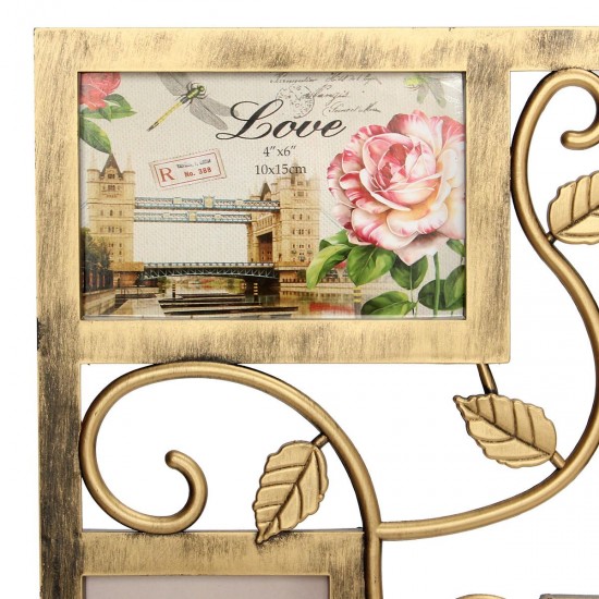 Bronze Floral Wall Hanging Collage Photo Frames Picture Display Decor Gift 6X4inch Bronze Floral Wall Hanging Collage Photo Frames Picture Display Decor Gift 6X4inch