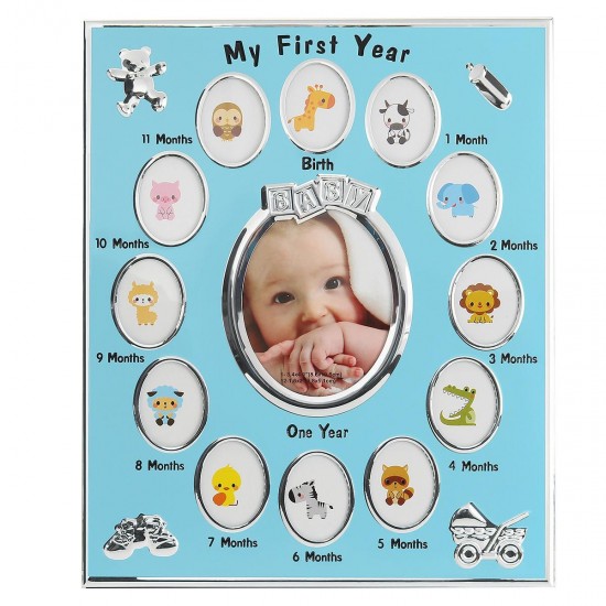 One Year Anniversary 12 Month My First Year One-year-old Baby Desktop Stand Decor Photo Frame