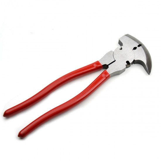 10inch Fence Pliers Parallel Jaws Soft Grip Wire Cutter Fencing Hammer Tool