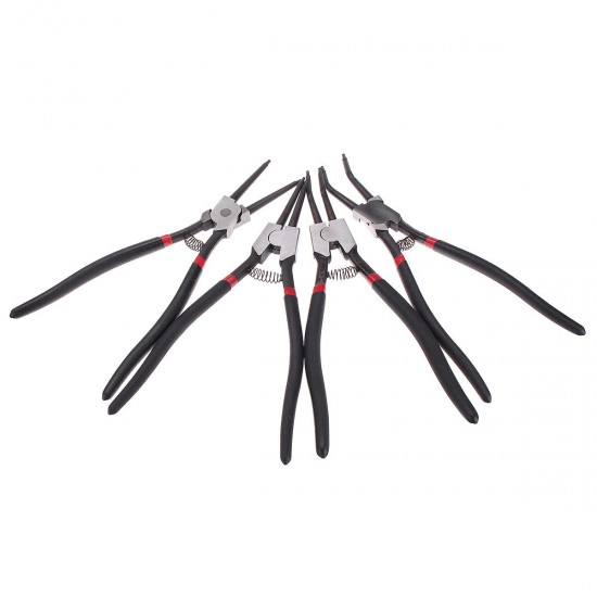 13 Inch Ring Steel Snap Pliers Internal/ External/ Straight/ Bent Long Grip Tool Kit