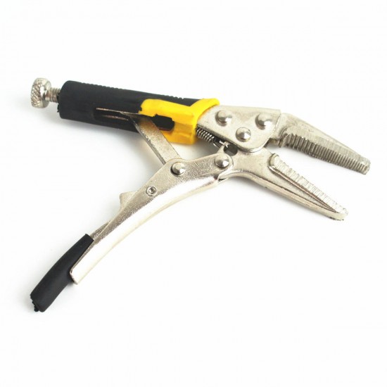 3 Piece Mini Vice Grip Kit Complete Locking C Clamp Straight Nose and Needle Long Nose Pliers set