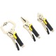 3 Piece Mini Vice Grip Kit Complete Locking C Clamp Straight Nose and Needle Long Nose Pliers set