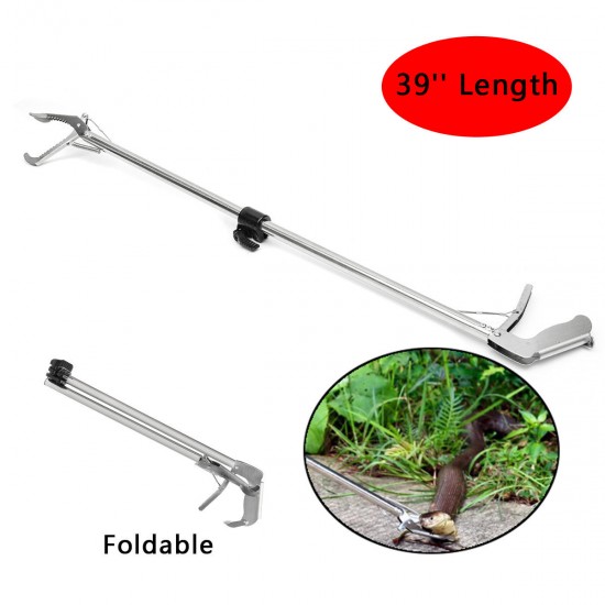 39 Inch Snake Tongs Automatic Lock Foldable Snake Catcher Pliers Reptile Grabber Handling Tool 39 Inch Snake Tongs Automatic Lock Foldable Snake Catcher Pliers Reptile Grabber Handling Tool