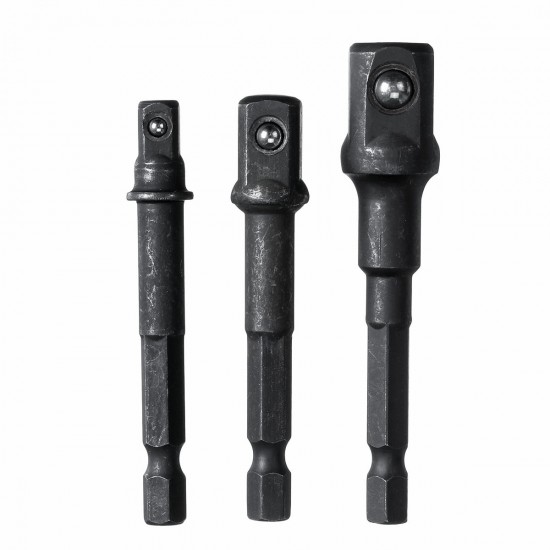 3pcs 65/73mm 1/4 Inch Socket Adapter Impact Hex Shank Drill Bit Power Extension Bar