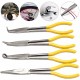 4Pcs 11 inch Extra Long Nose Pliers Straight Bent Equipment Hand Tool Set