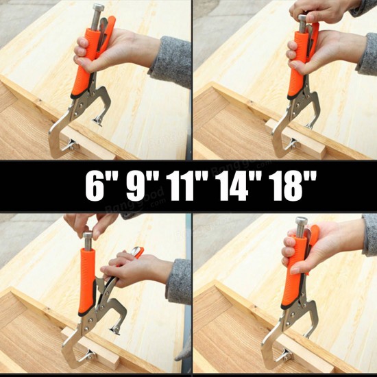 6/9/11/14/18inch Alloy Steel C Bracket Vise Grip Welding Quick Pliers Hand Tool