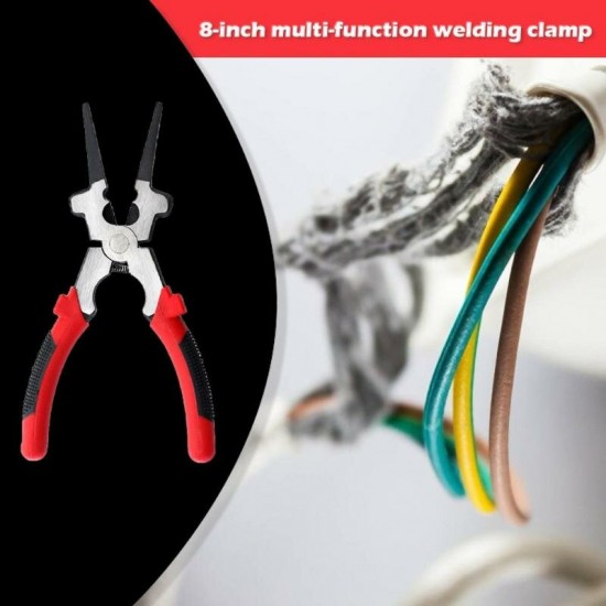 8inch Multi-function Welding Jaw Pliers Refined High Carbon Steel High Hardness MIG Welding Auxiliary Tool for Welders