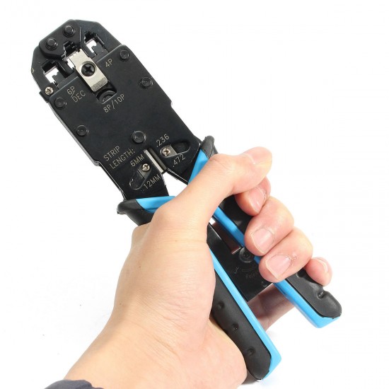 8inch Network Cable Crimper Crimping Plier Tool For 10P/8P/6P/4P/RJ45/RJ12/RJ11 Plug