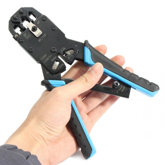 8inch Network Cable Crimper Crimping Plier Tool For 10P/8P/6P/4P/RJ45/RJ12/RJ11 Plug