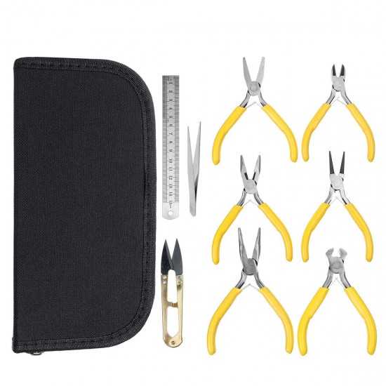 9PCS DIY Jewelry Plier Tool Kit Jewellery Making Beading Mini Pliers with Bag