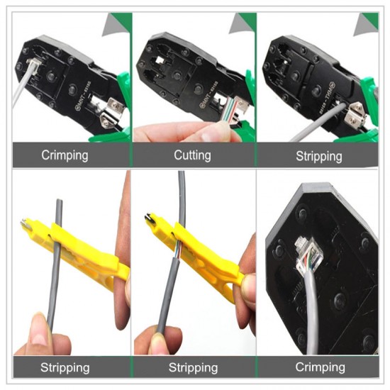 3-in-1 Network Crimping Pliers RJ45 RJ11 RJ12 Wire Cable Stripper Multi Tool Portable Crimper Network Hand Tools
