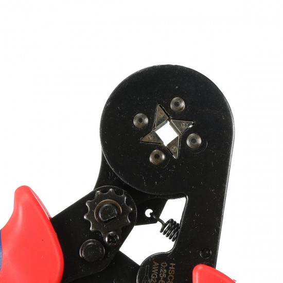 HSC8 6-4A 0.25-6mm² AWG23-10 Self Adjusting Ratcheting Ferrule Crimper Plier