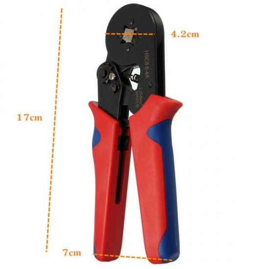 HSC8 6-4A AWG23-10 Wire Stripper Self Adjusting Crimping Plier Ratcheting Ferrule Crimper Tool