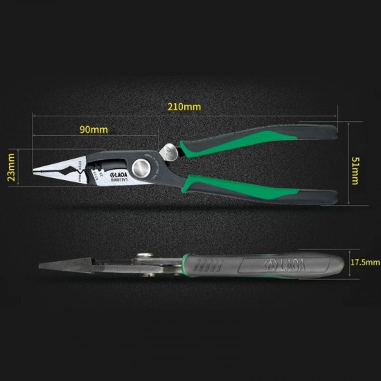 8inch Crimping Tools Needle-nose Pliers Multitool Nippers Cable Wire Stripper Aalicate Long Nose Pliers With Lock Function