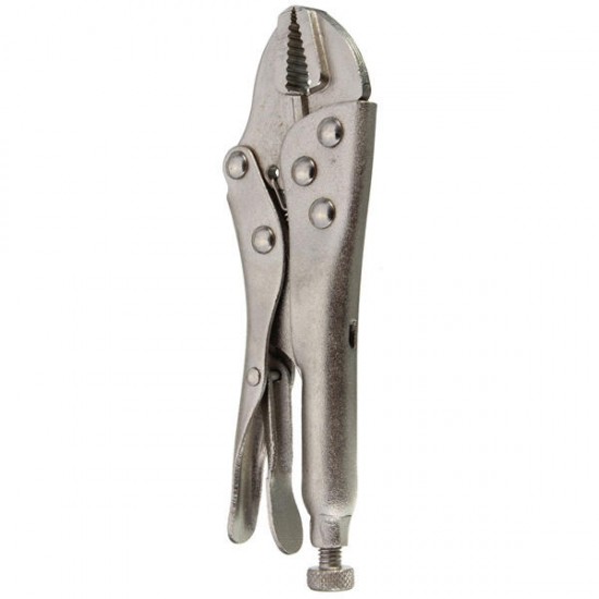 Metal Curved Jaw Vice Grip Locking Vice Mole Grip Plier Clamp Wrench Silver