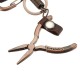 Metal Key Carabiner Key Holder Mini Shape Buckle Ring Keychain Leather With Pliers