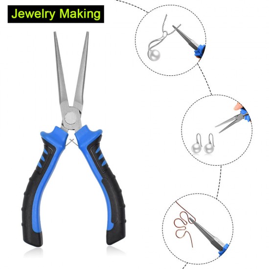 8Pcs 4.5inch Precision Pliers Set Mini Pliers Diagnoal Pliers Wire Cutting Long Nose Pliers Jewelry Making DIY Hand Tool Kit