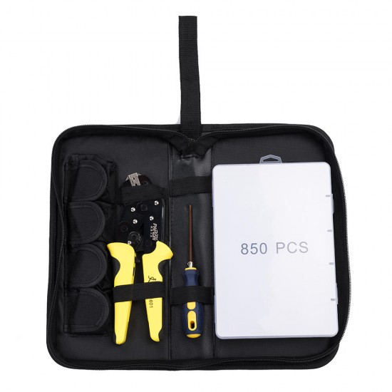 JX-D4T 4 in 1 AWG20-10 Crimper Plier Wire Crimper Tools Kit Ratchet Plier Hand Tools with 850Pcs Terminals JX-D4T 4 in 1 AWG20-10 Crimper Plier Wire Crimper Tools Kit Ratchet Plier Hand Tools with 850Pcs Terminals